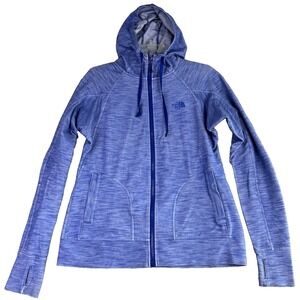 The North Face Hoodie Women's L Blue Full Zip Pocket Athletic Jacket Athleisure